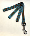 Brown with Blue Polka Dots Dog Leash 3/4