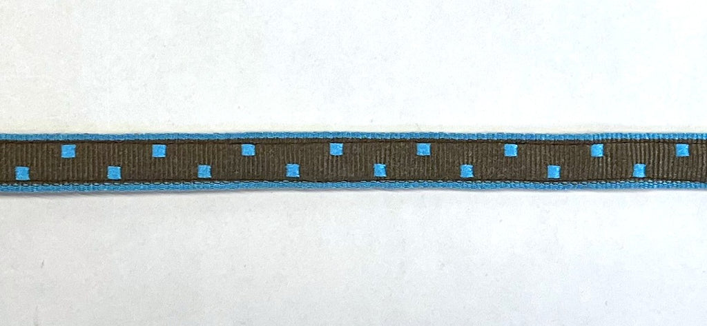 Brown with Blue Square Dots Cat Collar