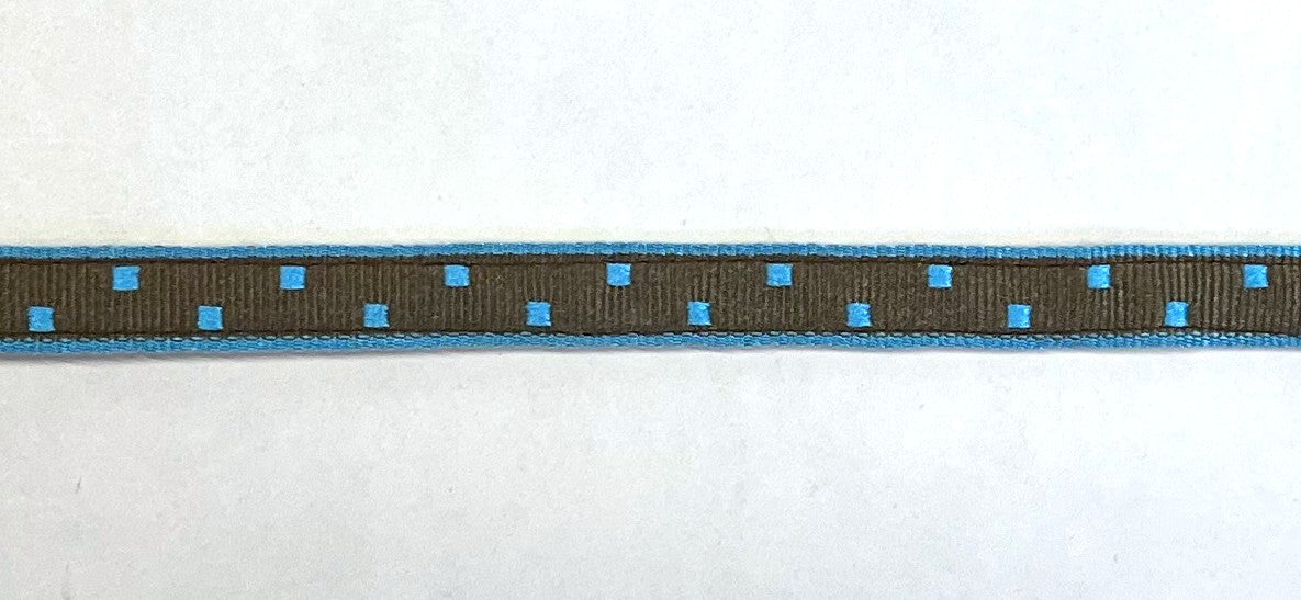 Brown with Blue Square Dots Cat Collar