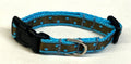 Brown with Blue Square Dots Dog Collar 1/2