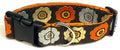 Brown with Blue Orange and Green Flowers Dog Collar 1 1/2 in