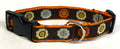 Brown with Blue, Orange, and Green Flowers Dog Collar 1in