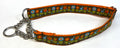 Brown with Blue, Orange, and Red Flowers Chain Martingale Collar 1in