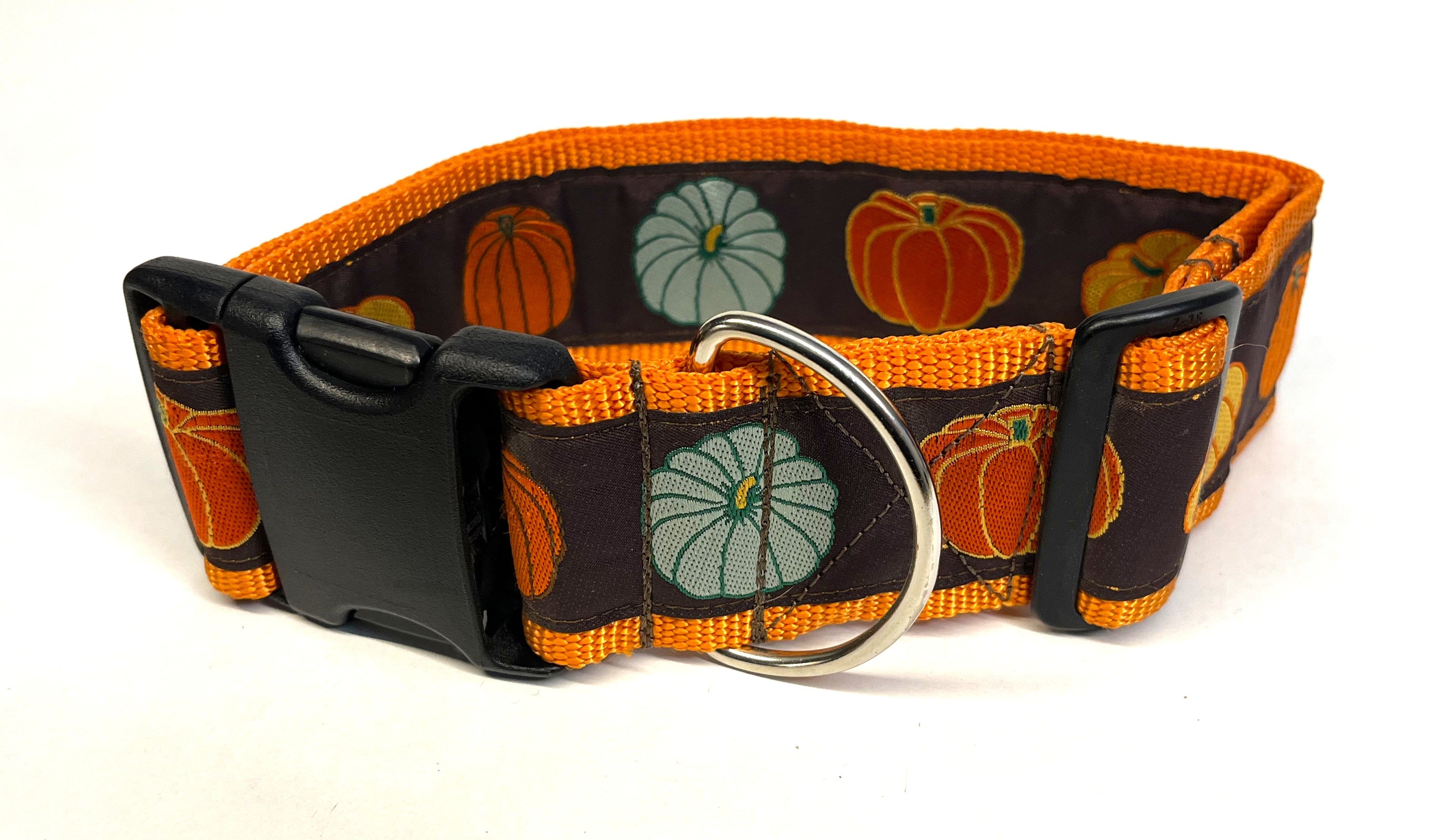 Fall Pumpkin Print Dog Collar 2in