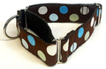 Brown with Blue, White, and Light Green Dots Martingale Collar 1 1/2 in