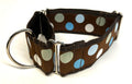 Brown with Blue, White, and Light Green Dots Martingale Collar 2in