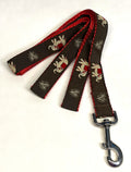Brown with Elephants Dog Leash 1in