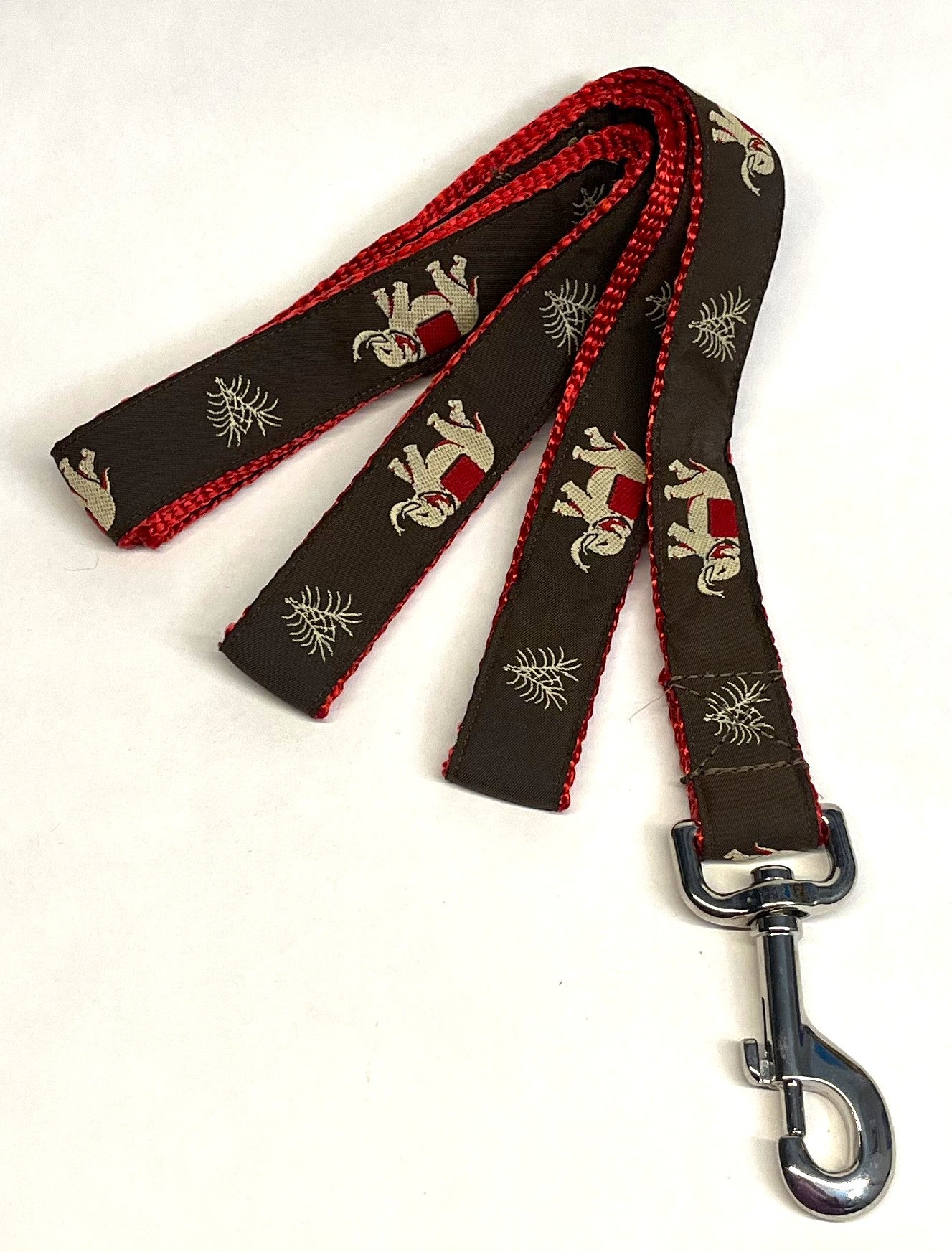 Brown with Elephants Dog Leash 1in