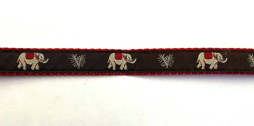 Brown with Elephants Chain Martingale Collar 3/4
