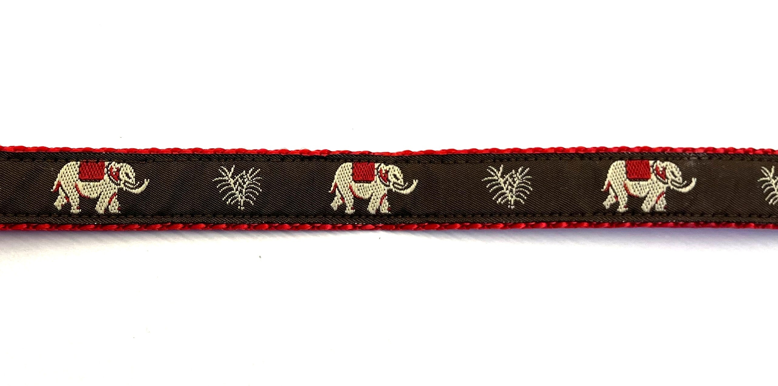 Brown with Elephants Dog Collar 3/4
