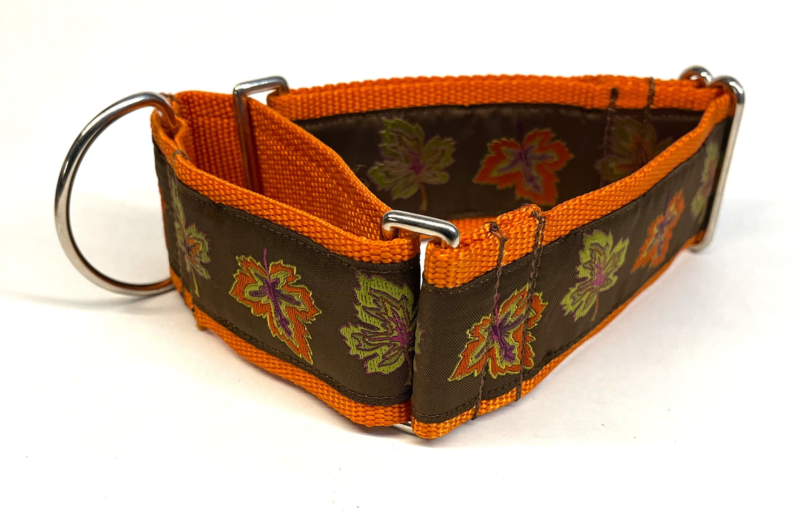 Brown with Fall Leaves Martingale Collar 2in