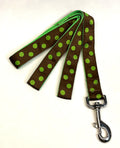 Brown with Green Dots Dog Leash 1in