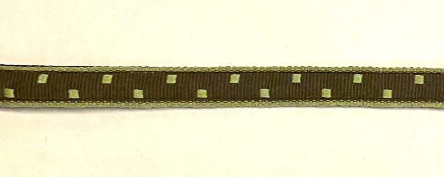 Brown with Green Square Dots Cat Collar