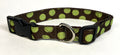 Brown with Green Offset Dots Dog Collar 1in
