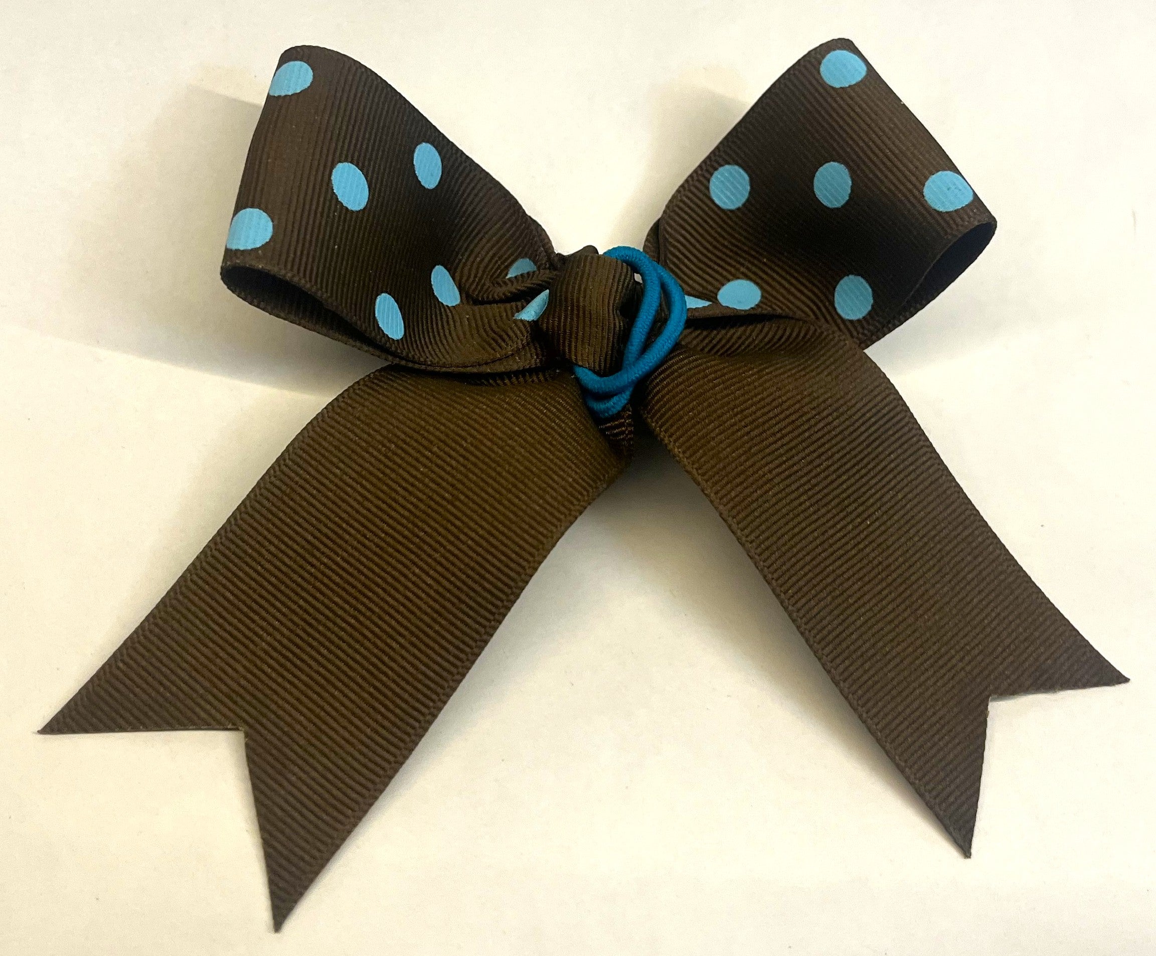 Brown with Light Blue Dots Bow