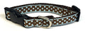 Brown with Light Blue Polka Dots Dog Collar 3/4