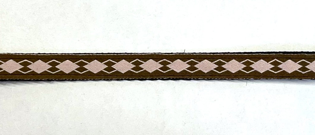 Brown with Light Pink Argyle Cat Collar