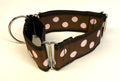 Brown with Light Pink Dots Martingale Collar 2in