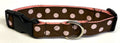 Brown with Light Pink Dots Dog Collar 1in