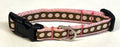Brown with Light Pink Dots Dog Collar 1/2