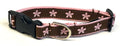Brown with Light Pink Flowers Dog Collar 3/4
