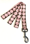 Brown with Light Pink Large Dot Dog Leash 1in