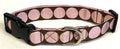 Brown with Light Pink Large Dot Dog Collar 1in