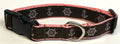 Brown with Light Pink Wheels and Anchors Dog Collar 1in