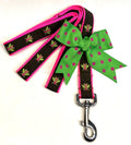 Brown with Pink Flies Dog Leash 1in