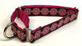 Brown with Pink Medallion Martingale Collar 1in