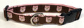 Brown with Pink Owls Dog Collar 1in