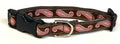 Brown with Pink Paisley Design Dog Collar 3/4