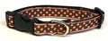 Brown with Pink Polka Dots Dog Collar 3/4