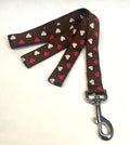 Brown with Pink and Dark Pink Hearts Dog Leash 1in