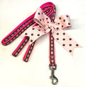 Brown with Pink & Light Pink Argyle Dog Leash 1/2
