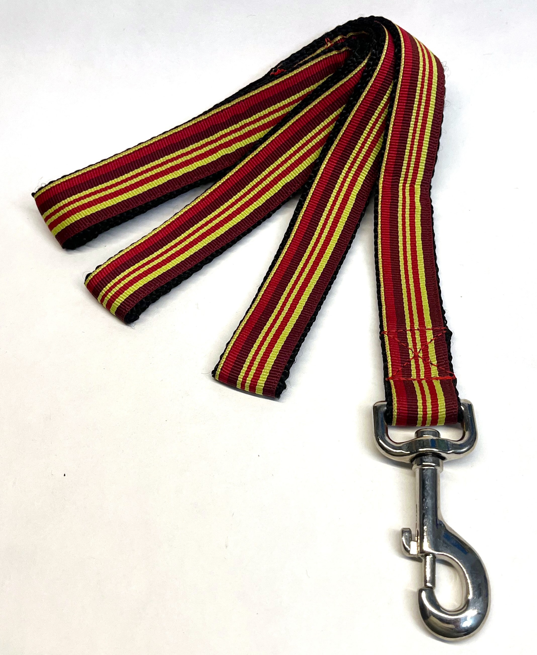 Burgundy, Lime Green, Red Stripes Dog Leash 1in