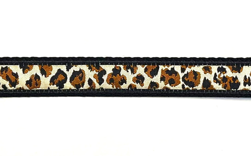 Cheetah Print Dog Collar 3/4 inch on black webbing