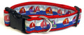 Colorful Sailboats on the Water Dog Collar 1 1/2 in