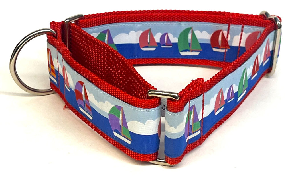 Colorful Sailboats on the Water Martingale Collar 1 1/2 in