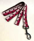 Dark Pink and Pink with Brown Hearts Dog Leash 1in