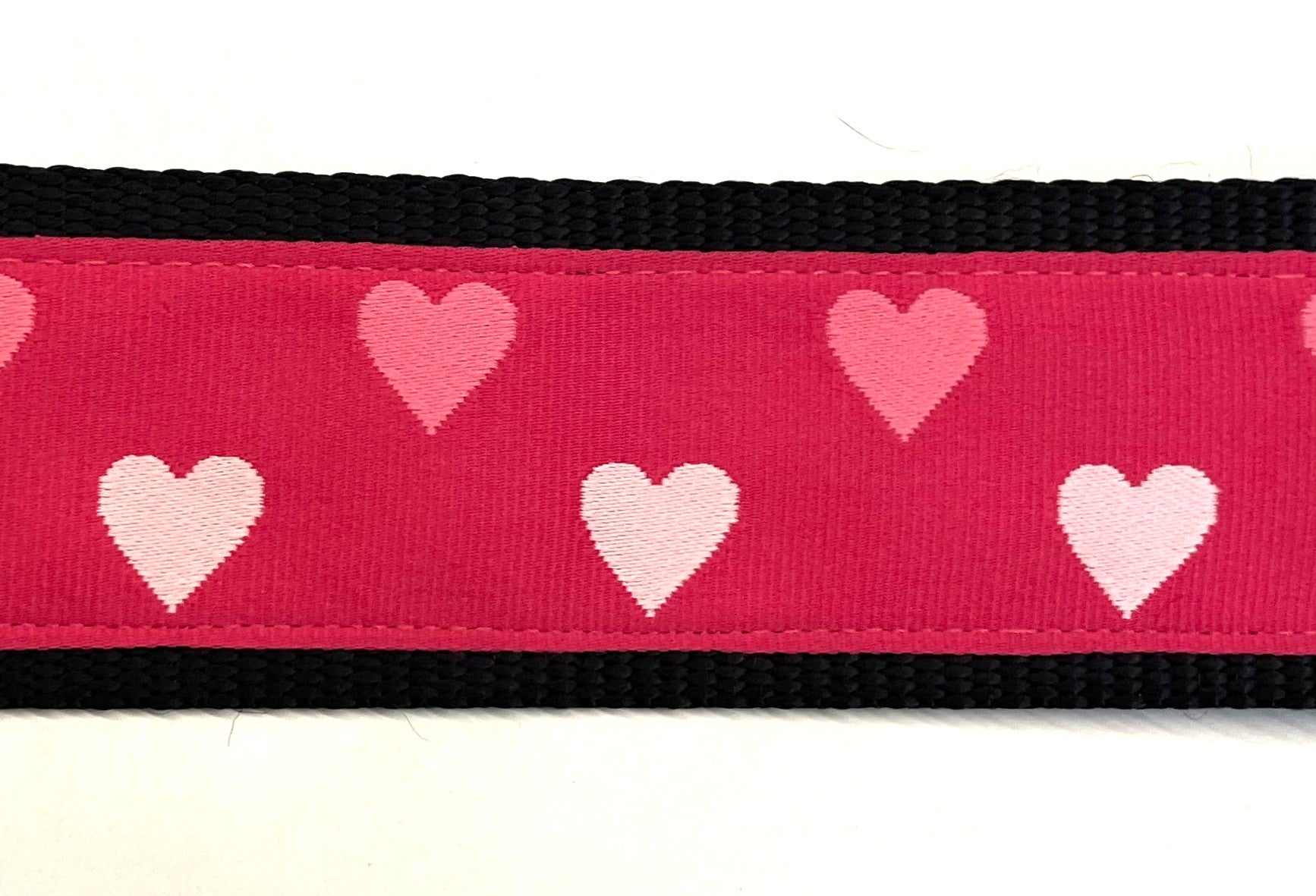 Dark Pink with Light Pink Hearts Dog Collar 2in