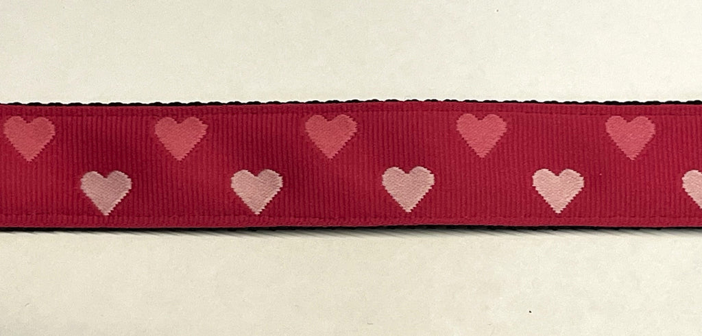 Dark Pink with Pink and Light Pink Hearts Dog Leash 1in