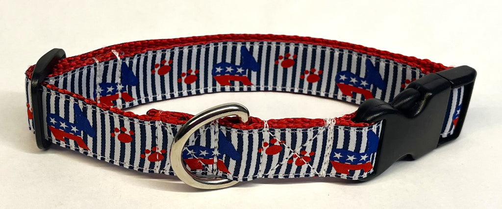 Democrat Donkeys and Paws Dog Collar 1in