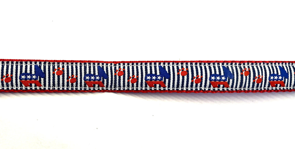 Democrat Donkeys and Paws Dog Collar 3/4