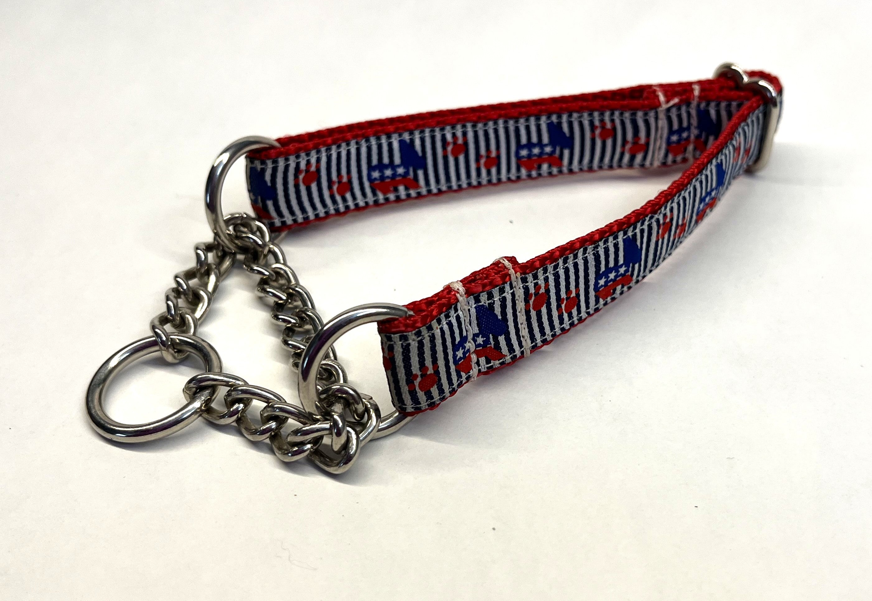 Democrat Donkeys and Paws Chain Martingale Collar 3/4