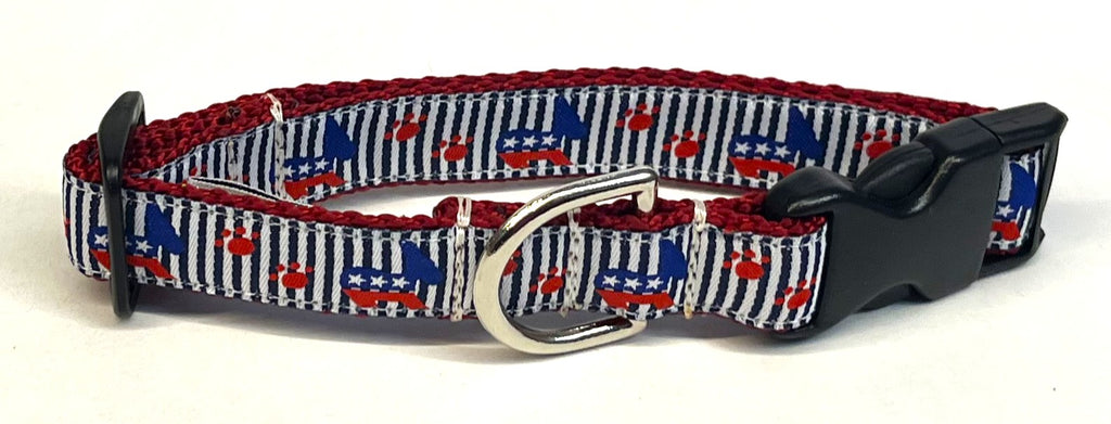 Democrat Donkeys and Paws Dog Collar 3/4