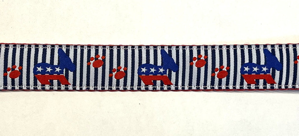 Democrat Donkeys and Paws Martingale Collar 1in