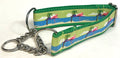 Flamingos and Palm Trees Chain Martingale Collar 1 1/2 in