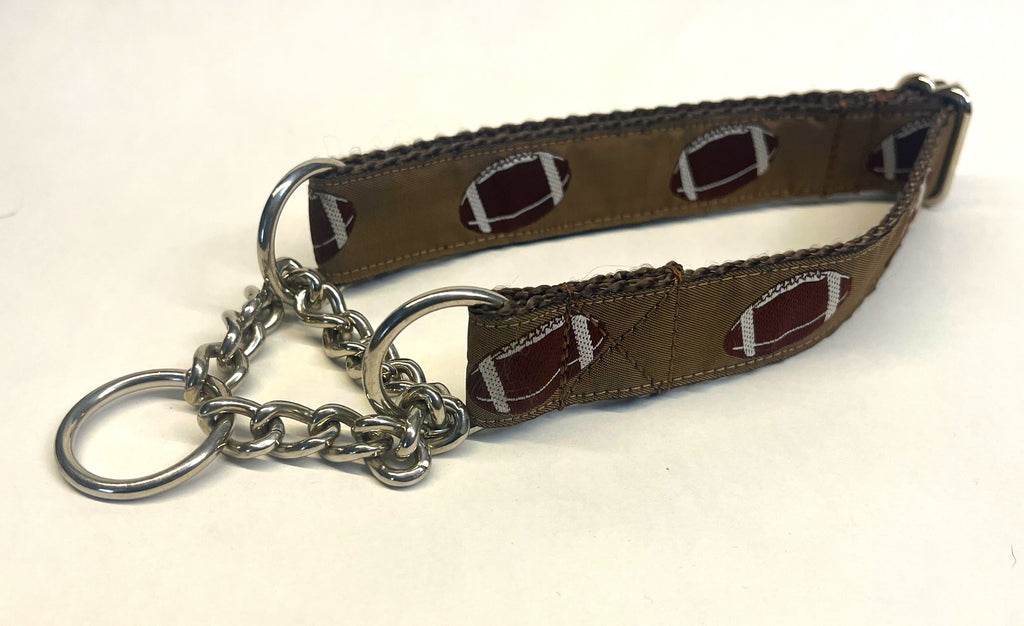 Footballs Chain Martingale Collar 1in