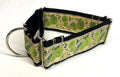 Gold with Green Flower and Vine Martingale Collar 2in